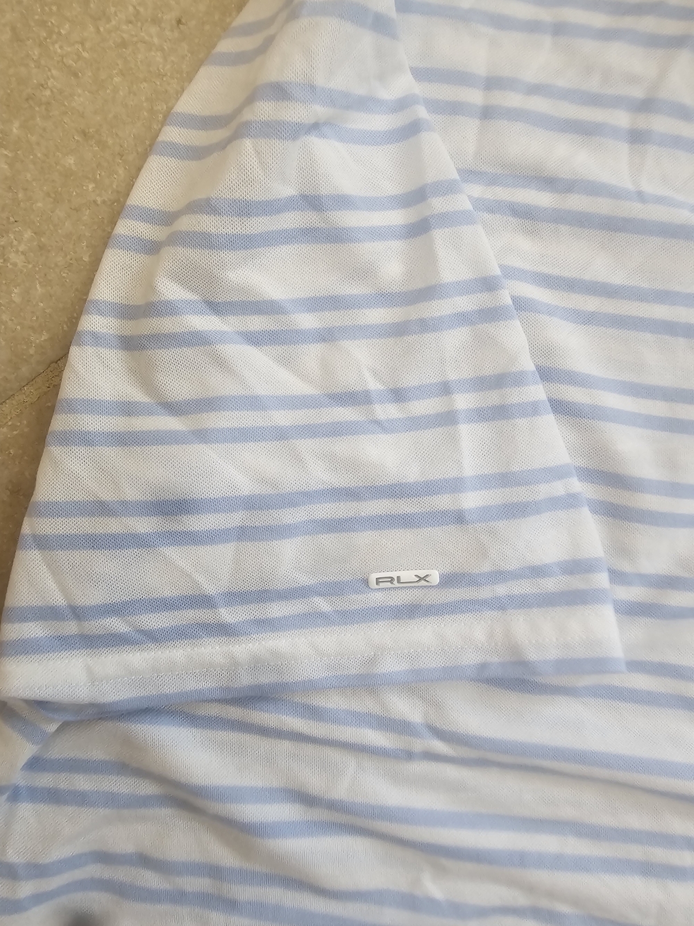 Men's Large RLX Ralph Lauren Performance Striped Golf Polo Shirt - Picture 4 of 6